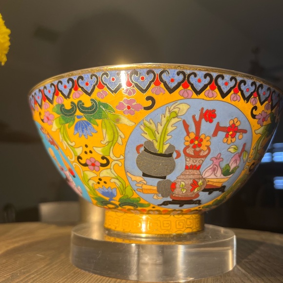 With Glorious Array of Colors-Large Cloisonne Decorative Bowl - Picture 1 of 16